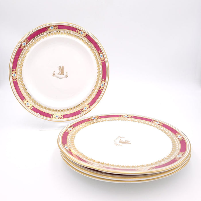 Set of Four Davenport Staffordshire Plates, circa 1840