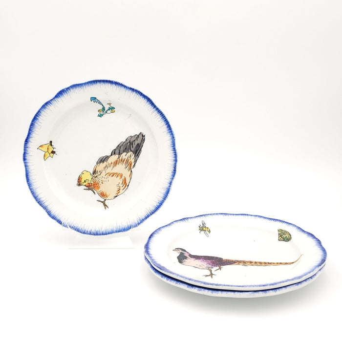 Three Plates from the Rousseau Service, France circa 1870