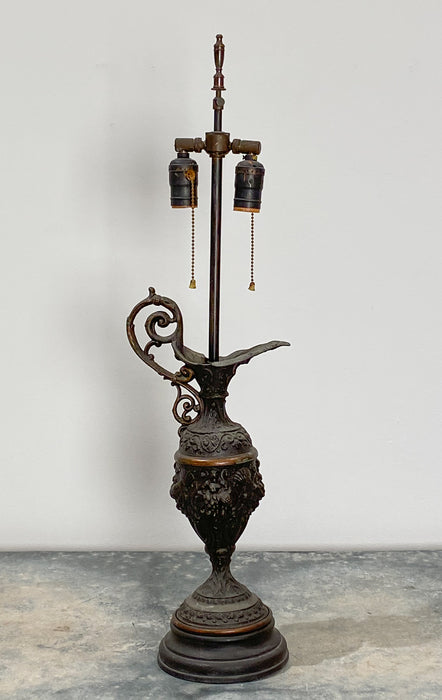 Circa 1880 Bronze Ewer Lamp — Antique & Art Exchange